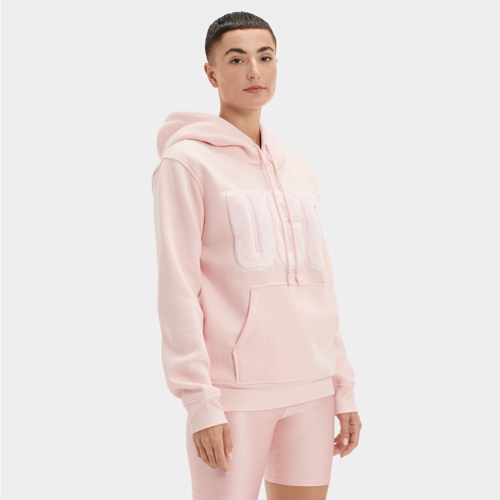 Rey Fuzzy Logo Hoodie UGG